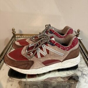 Karhu Fusion 2.0 Shoes Mens Size 10 Red Brown Suede Leather Sneakers Running